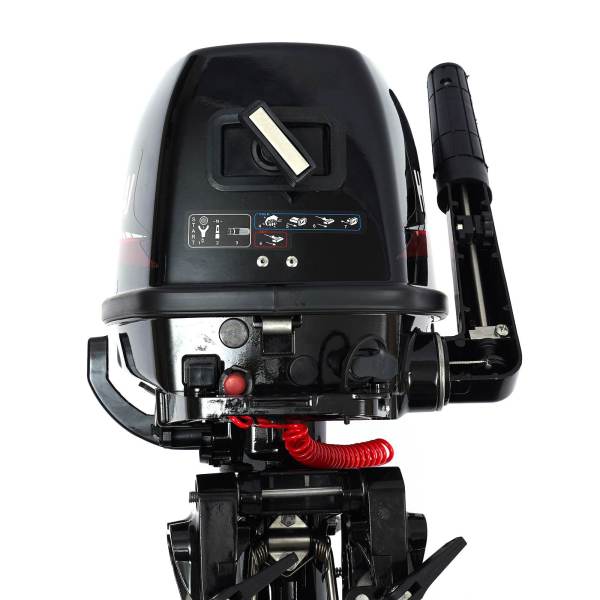 HANGKAI Outboard Motor, 6 HP 2-Stroke Outboard Motor Tiller Shaft Inflatable Fishing Boat Marine Engine Water Cooling CDI System